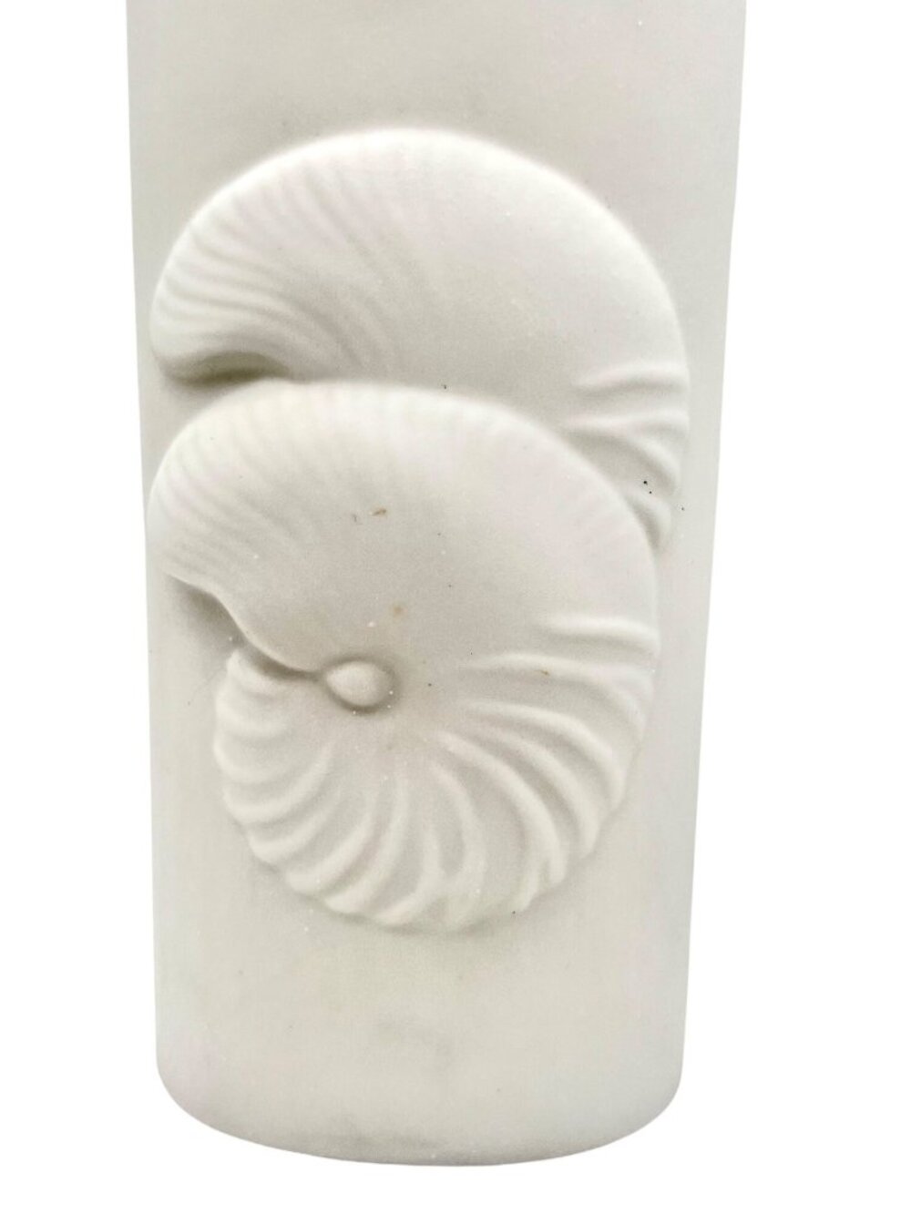 Matte White Nautilus Shell Rosenthal Style Vase Coastal Beach Nautical 8.5" H - Picture 3 of 8